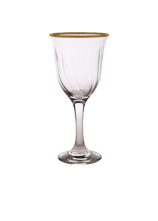 Elegant Water Glasses with Delicate Gold Accents – Set of 6