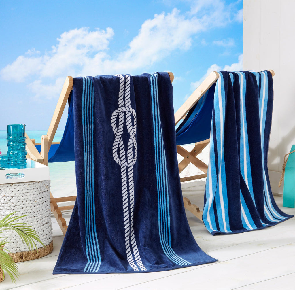 Elegant Cotton Velour Beach Towel Set – Maui Collection (2-Pack)