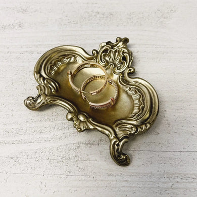 Ornate Metal Jewelry and Trinket Tray