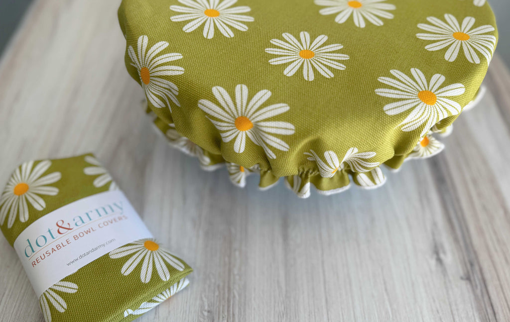 Elegant Reusable Bowl Cover – Daisy Cotton Kitchen Cover