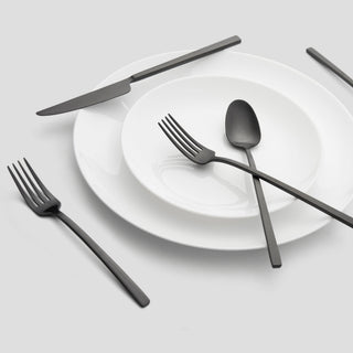 Cambridge Damaris Black Satin 20-Piece Flatware Set, 18/0 stainless steel (view 2)