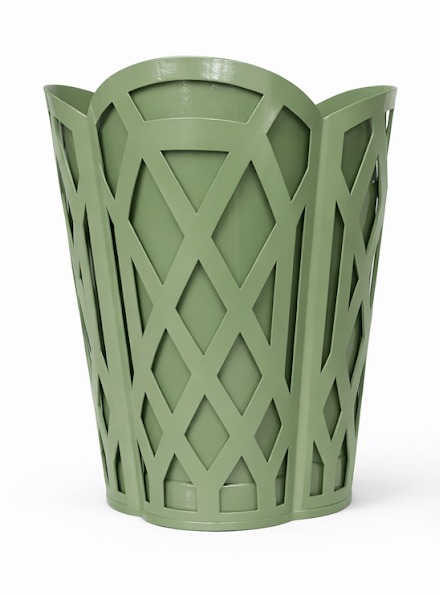 Dark Celadon Chippendale Wastepaper Basket & Tissue (3 Options) | Classic Bath Décor