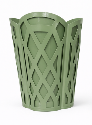 Dark Celadon Chippendale Wastepaper Basket & Tissue (3 Options) | Classic Bath Décor