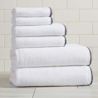 Elegant Cotton Border-Stitched Towel Set – Valery Collection (6-Piece)