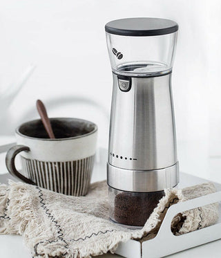 USB Rechargeable Burr Coffee Grinder – Portable Electric Coffee & Spice Grinder