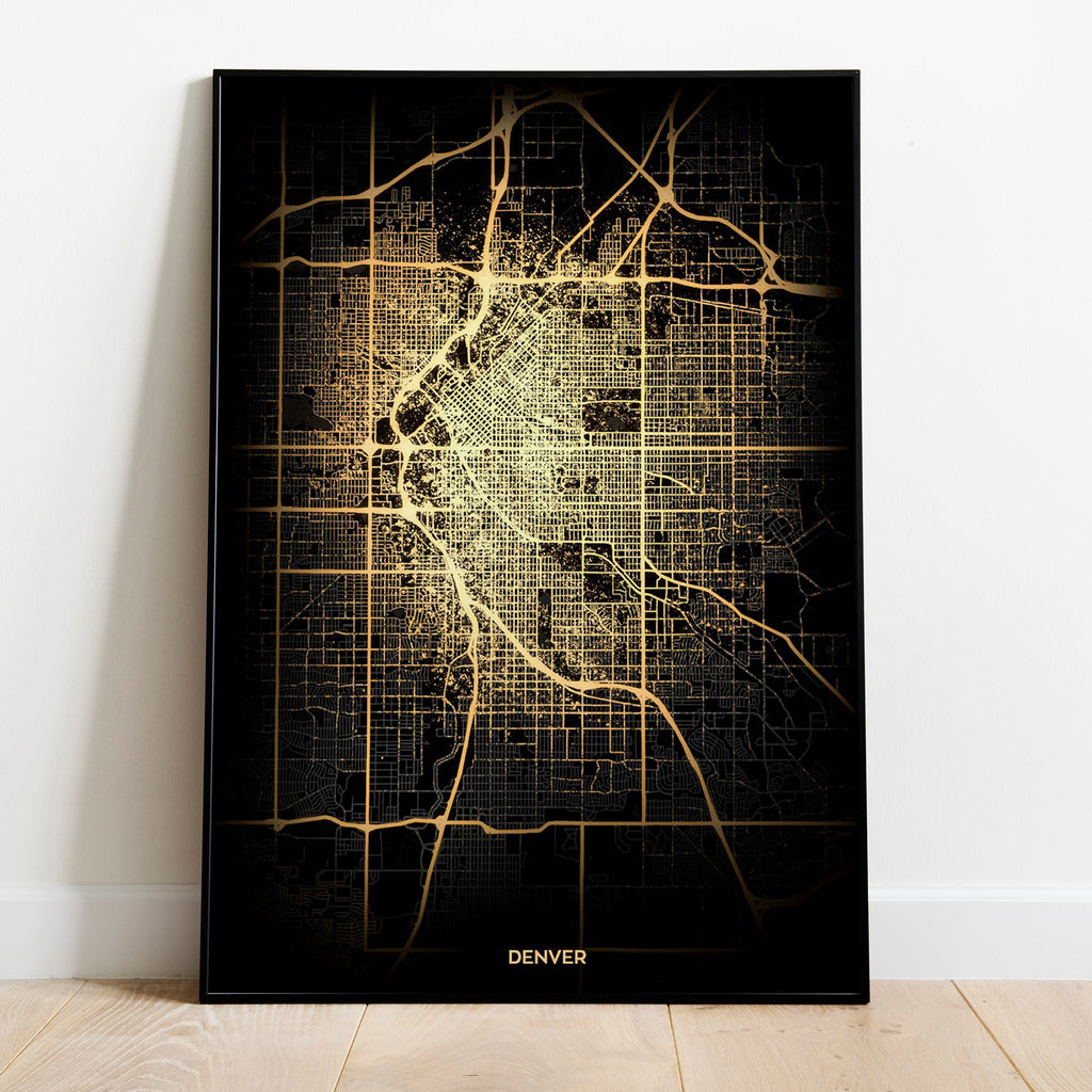 Denver Map Modern Pop Art