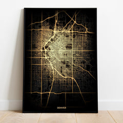 Denver Map Modern Pop Art