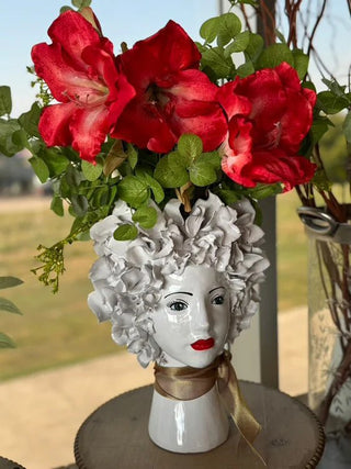 Donatello Collection Ceramic Flower Head Vase - Anara Lifestyle