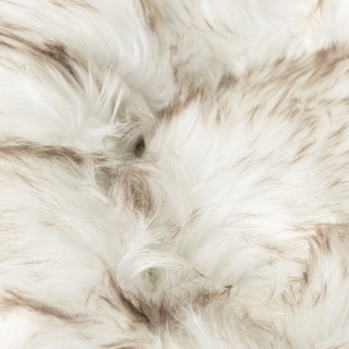 PupPouf™ Faux Fur Donut Dog Bed – White with Brown Accents