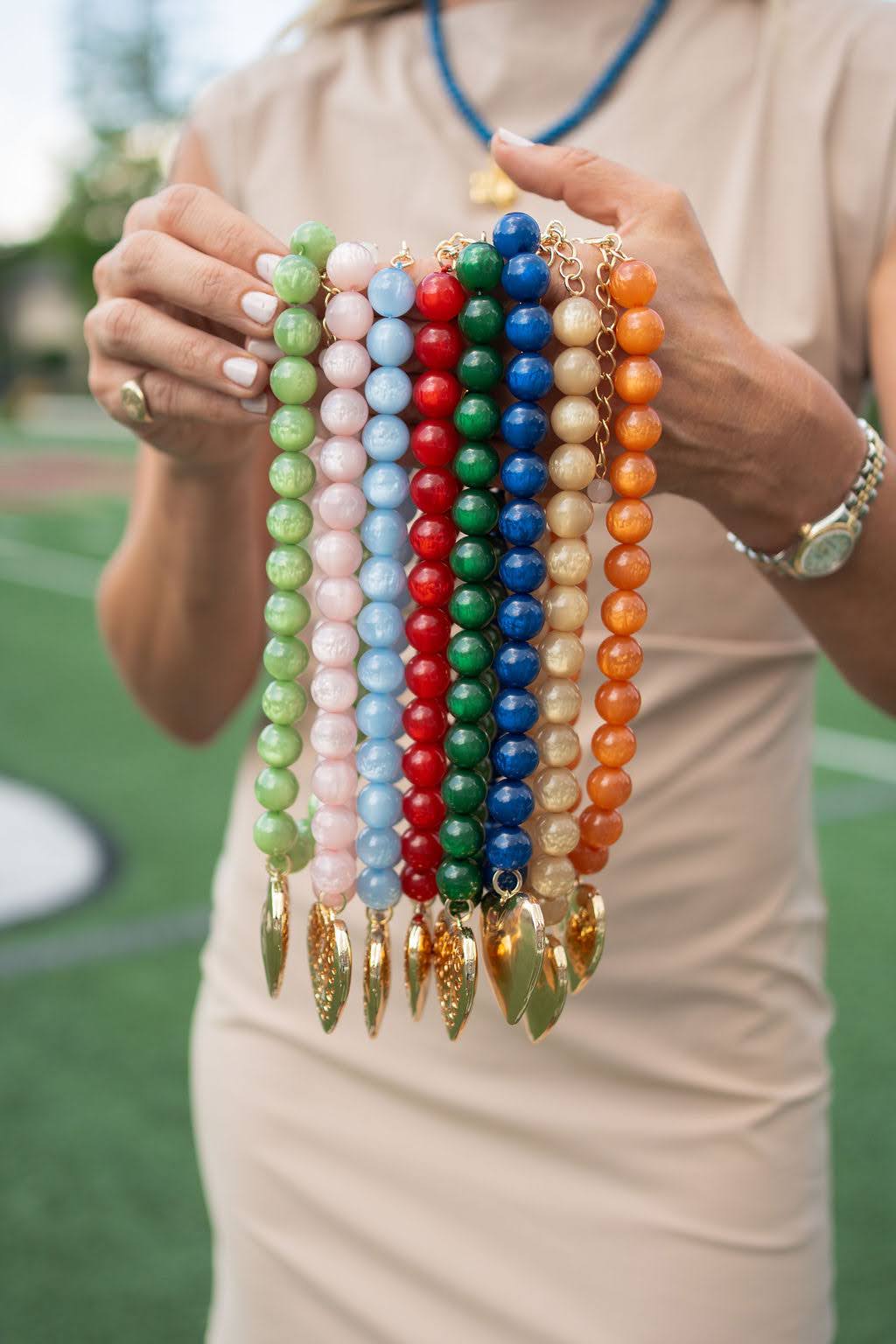 Dottie Heart Acrylic Beaded Necklace