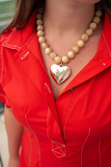 Dottie Heart Acrylic Beaded Necklace