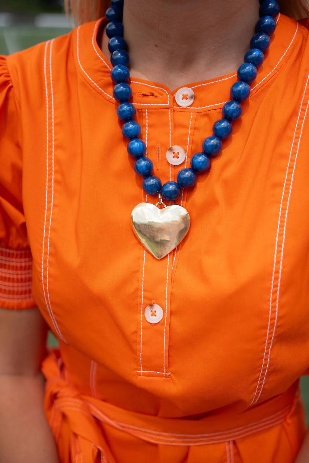 Dottie Heart Acrylic Beaded Necklace