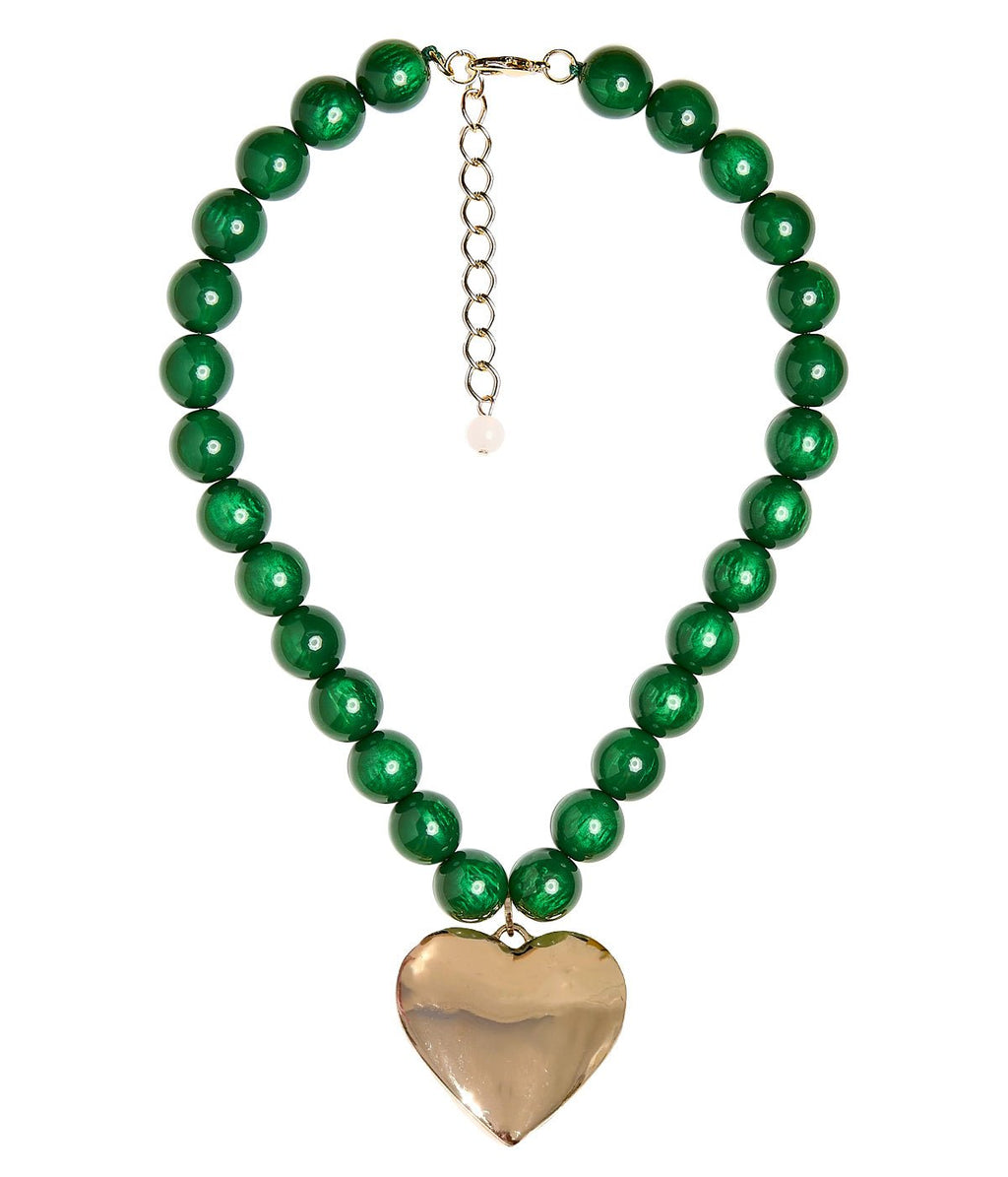 Dottie Heart Acrylic Beaded Necklace