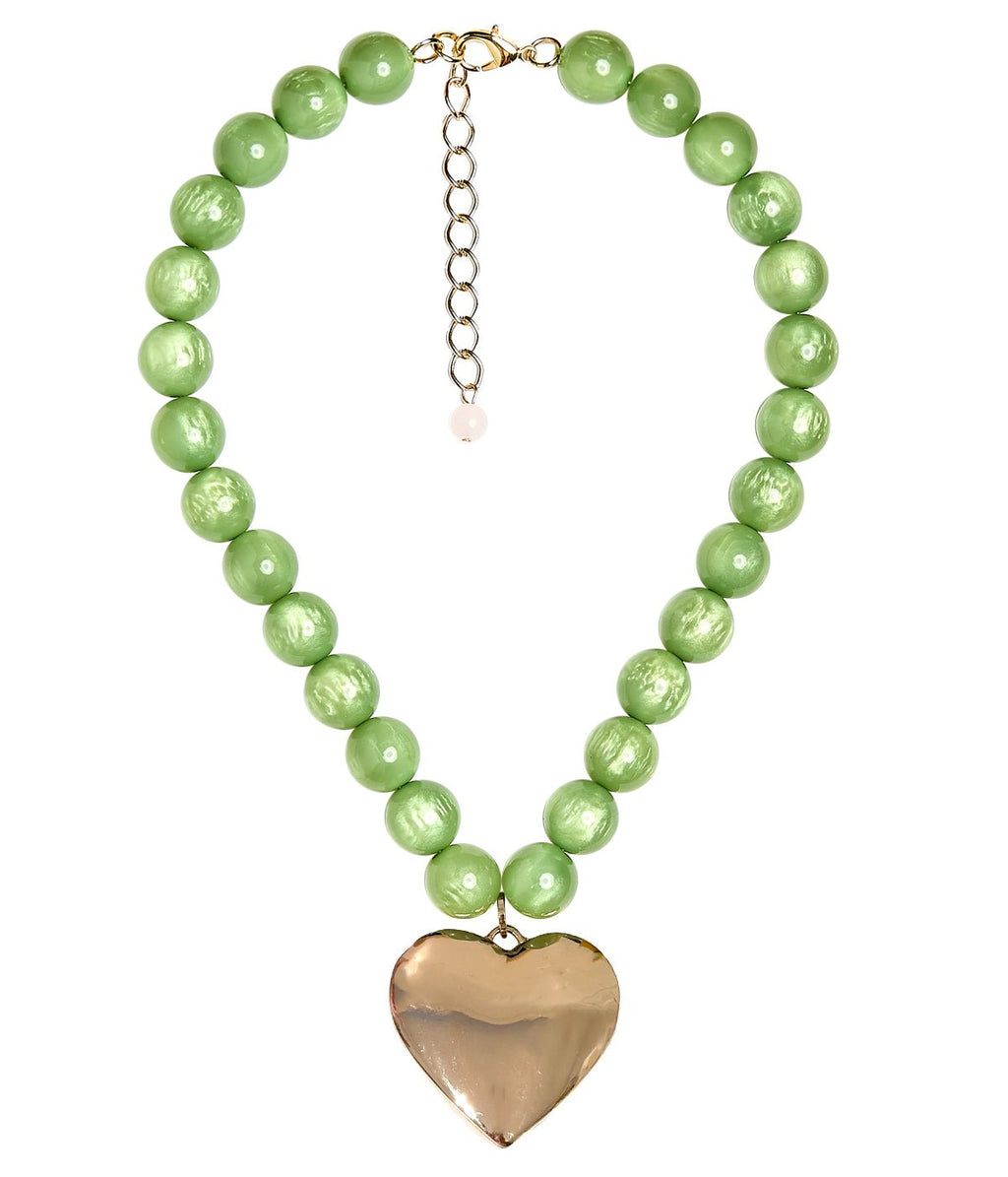 Dottie Heart Acrylic Beaded Necklace