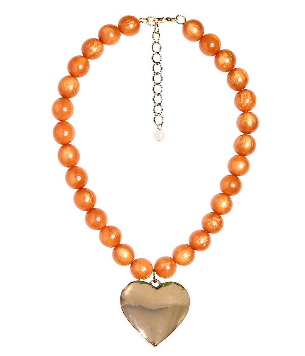 Dottie Heart Acrylic Beaded Necklace