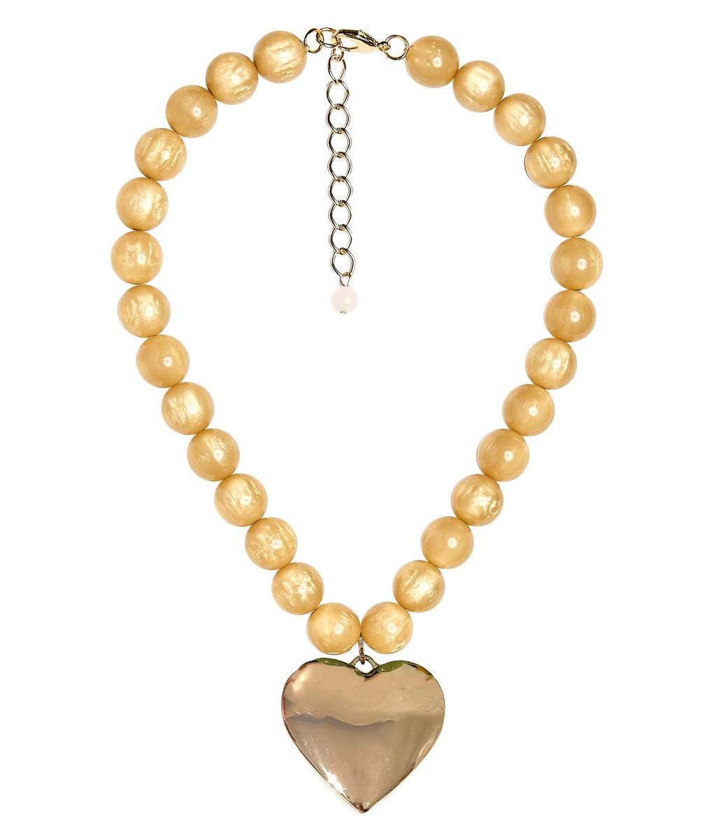 Dottie Heart Acrylic Beaded Necklace