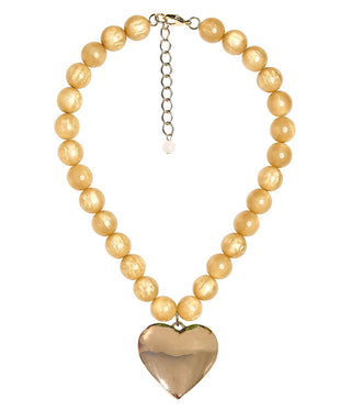 Dottie Heart Acrylic Beaded Necklace