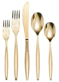 Private Label Braga Gold Mirror 20-Piece Flatware Set, 18/10 stainless steel