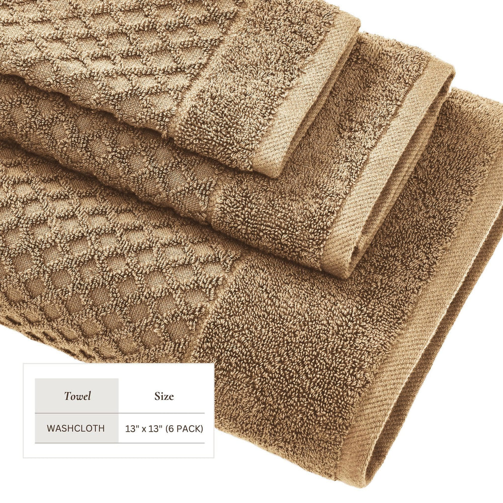 Grayson Cotton Diamond Waffle Weave Bath Towel Set