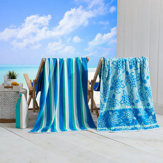 Elegant Cotton Velour Beach Towel Set – Maui Collection (2-Pack)