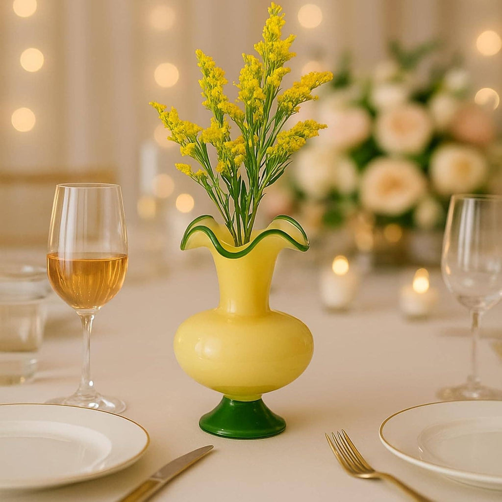 Verdant Bloom Hand-Blown Glass Flower Vase  Décor - 11