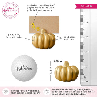 Harvest Gold Pumpkin Place Card Holders – Set of 6