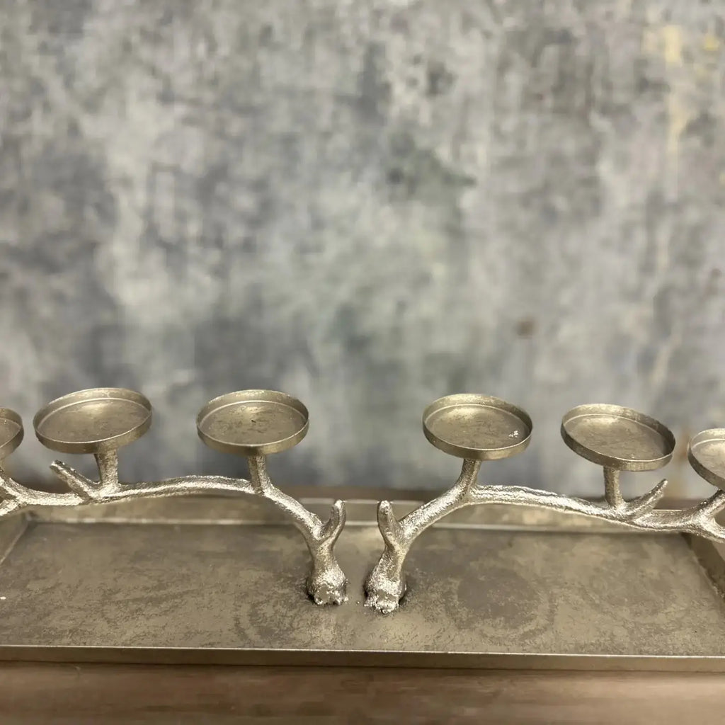 Rustic Iron Twig Branch Candle Holder