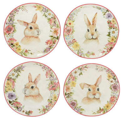 Easter Garden Dessert Plate - Set of 4 Assorted Designs - Anara Lifestyle