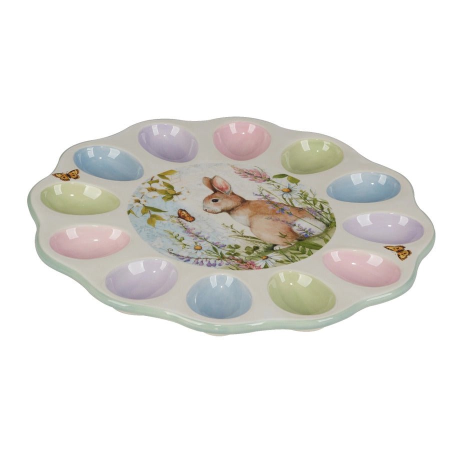 Easter Meadow Round Deviled Egg Plate - Anara Lifestyle