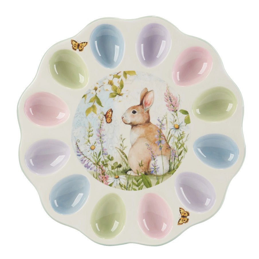 Easter Meadow Round Deviled Egg Plate - Anara Lifestyle