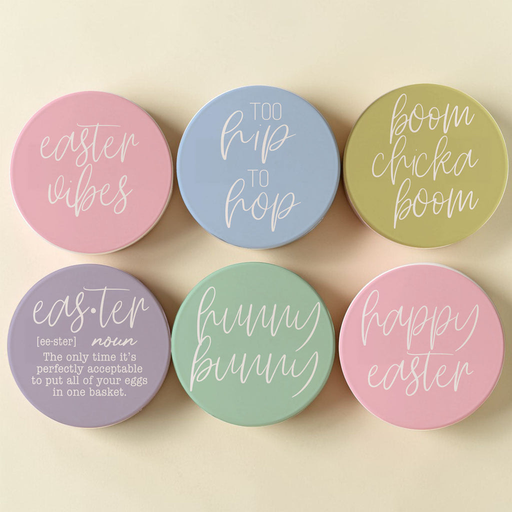 Easter & Spring Ceramic Coasters – Matte Finish Seasonal Collection (4