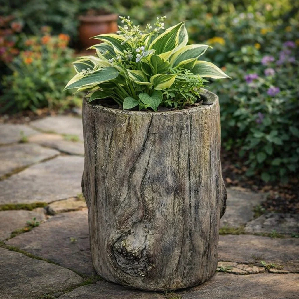 Cement Plant Display Riser with Realistic Wood-Grain Finish