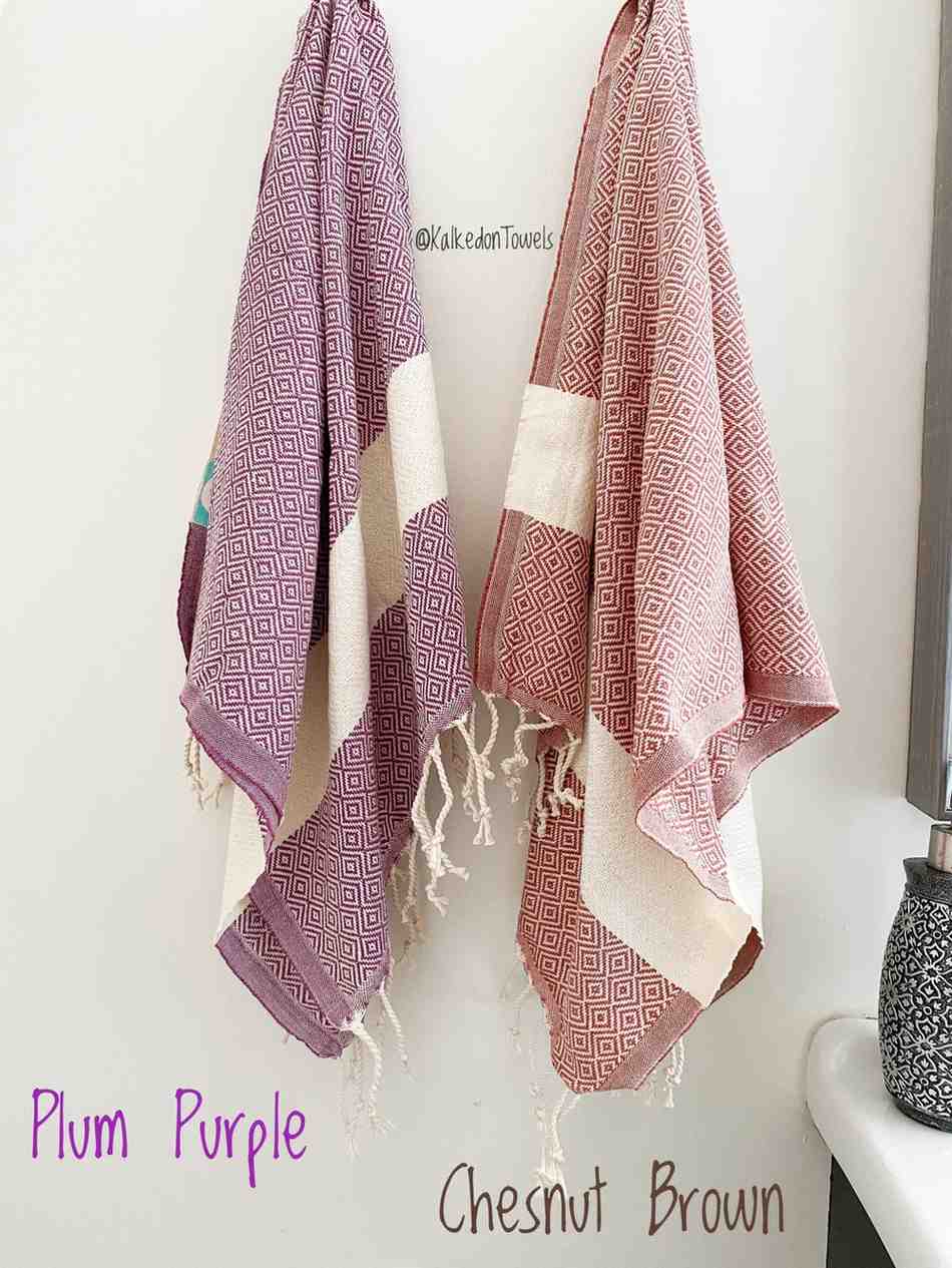 Diamond Hand Towel | Oversized Cotton Diamond Weave Towel