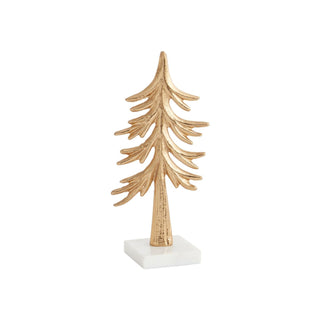 Elegance in Simplicity: Gold Metal Crisp Tree Figurine with Marble Base - Anara Lifestyle