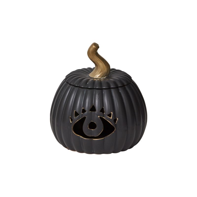 ELMSLIE BLACK PUMPKIN CANDLE HOLDER - Anara Lifestyle