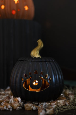 ELMSLIE BLACK PUMPKIN CANDLE HOLDER - Anara Lifestyle