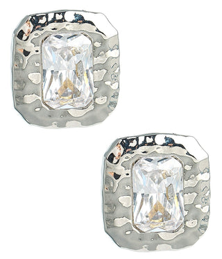 Emilia 18K Gold Plated Rectangle Bezel Earrings