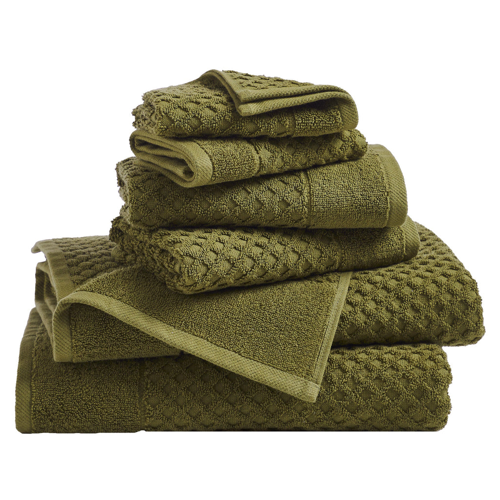 Grayson Cotton Diamond Waffle Weave Bath Towel Set