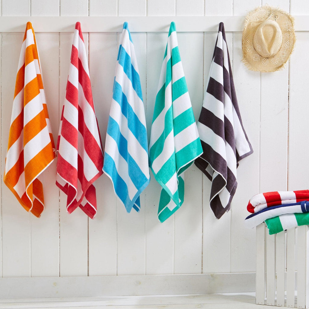 Elegant Cotton Velour Cabana Stripe Beach Towel – Novia Collection