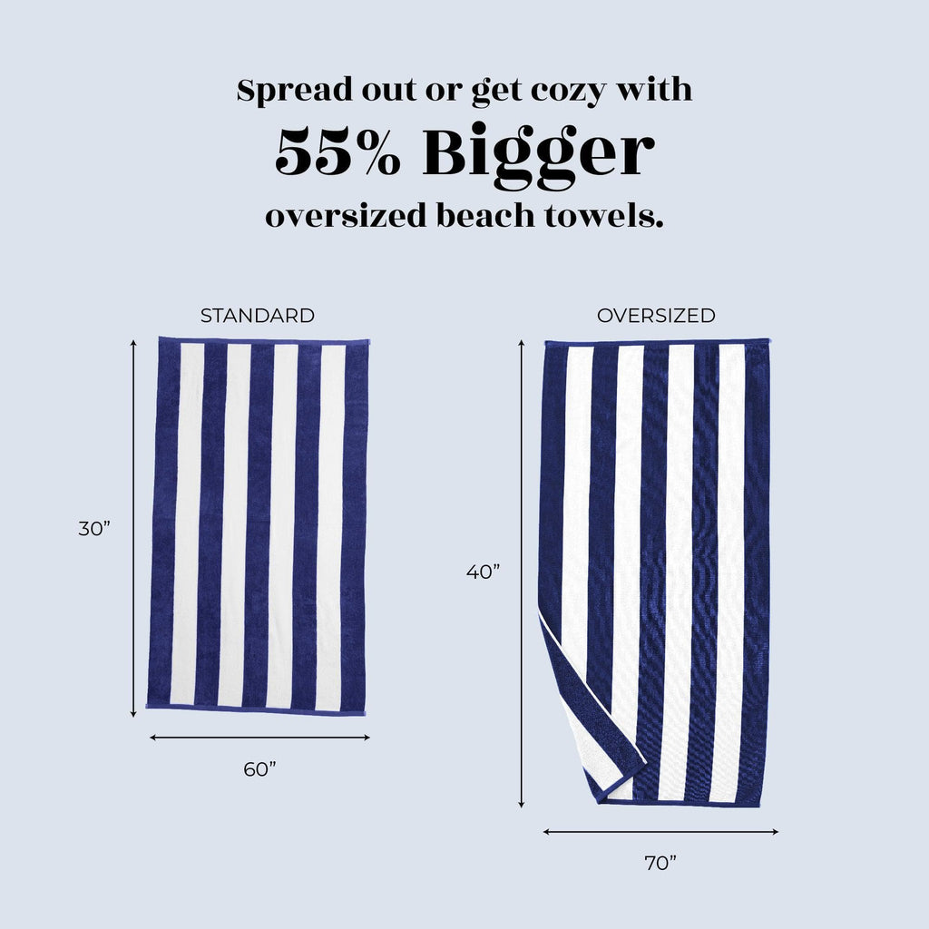 Elegant Cotton Velour Cabana Stripe Beach Towel – Novia Collection