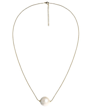 Evie - 14mm Cotton Pearl Necklace - 18k Gold Plated