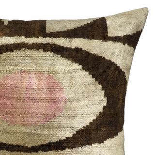 Eye of Ra 2 Silk Velvet Ikat Pillow Cover, 20 x 20