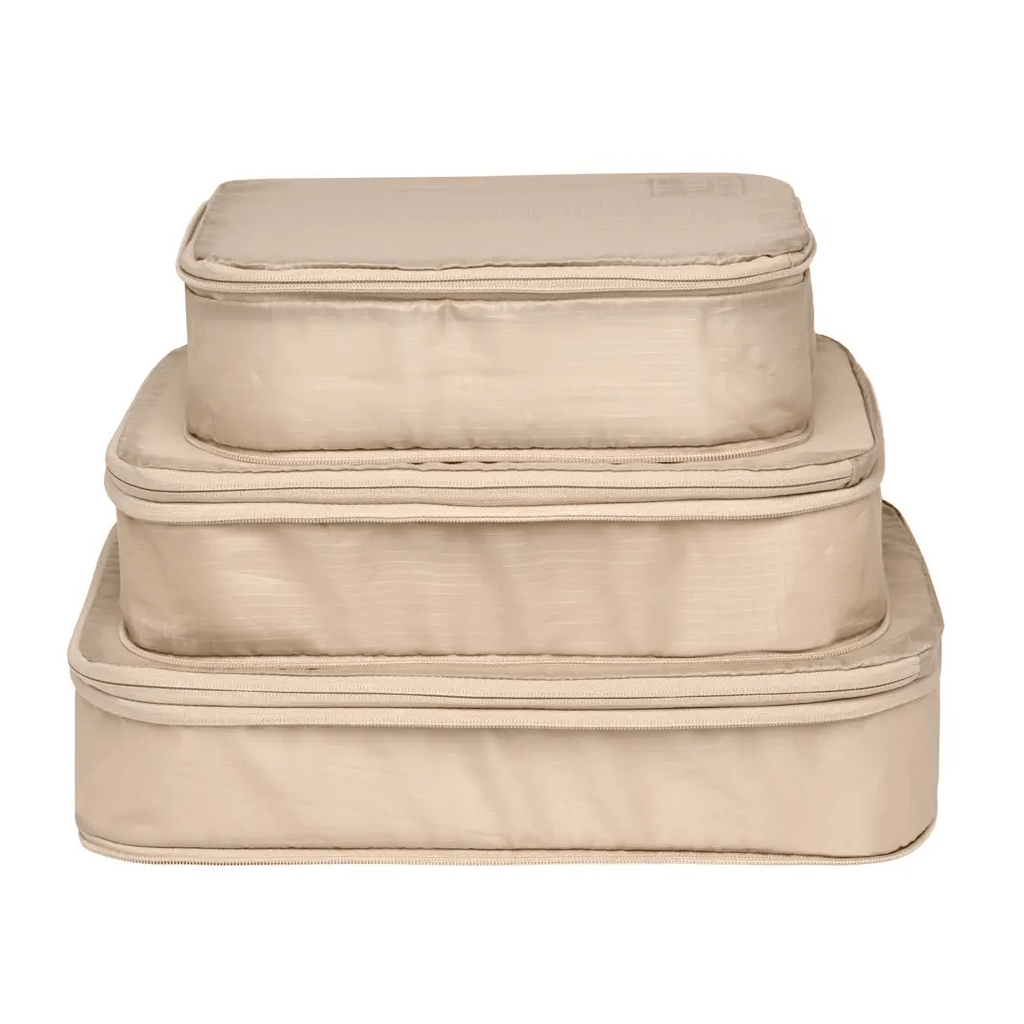 Compression Packing Cubes & Packing Bags – Recycled Nylon – 8-pack – Taupe