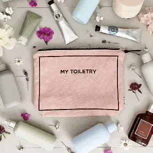Toiletry Pouch with Coated Lining – Pink/Blush