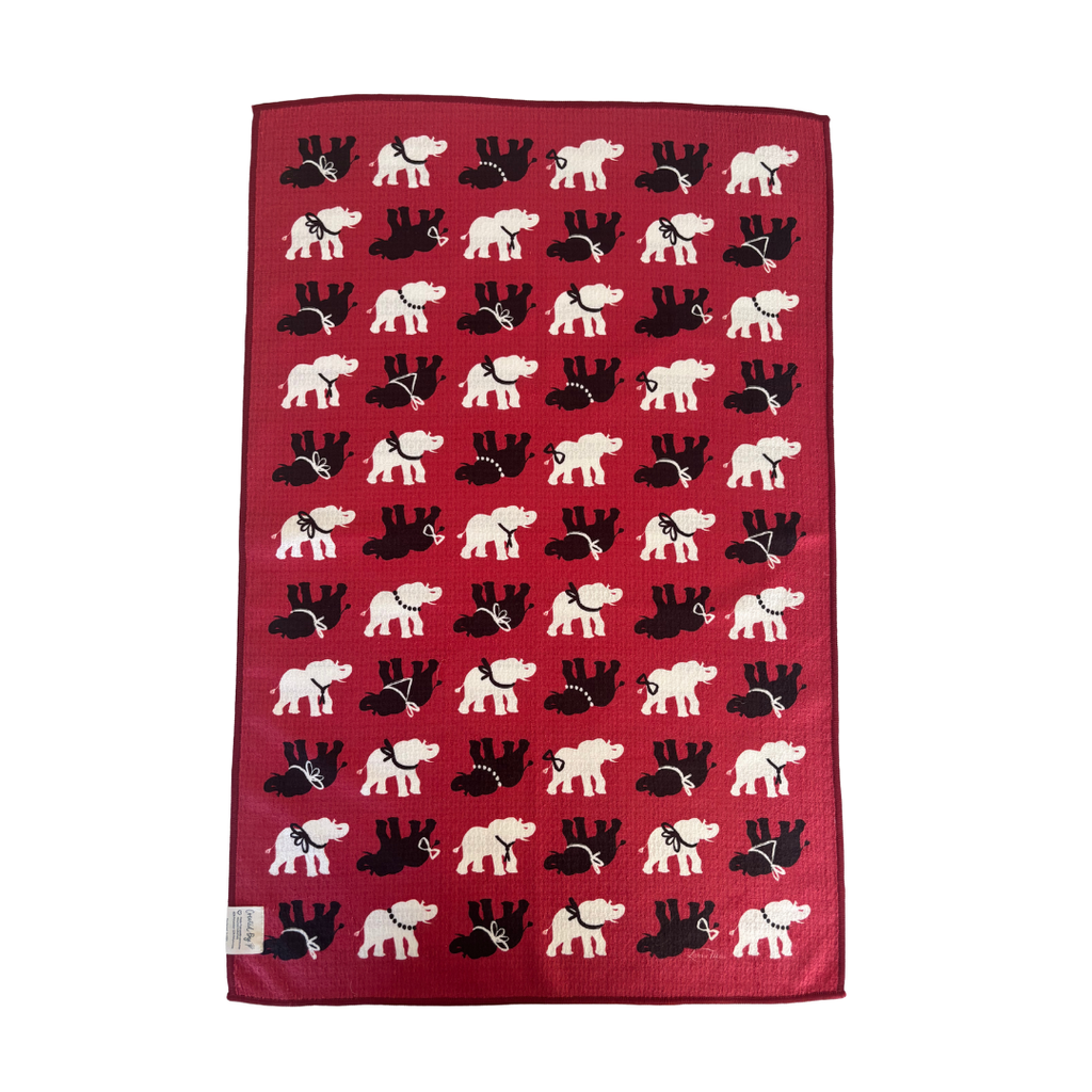 Elegant Spirit Elephant Double-Sided Tea Towel