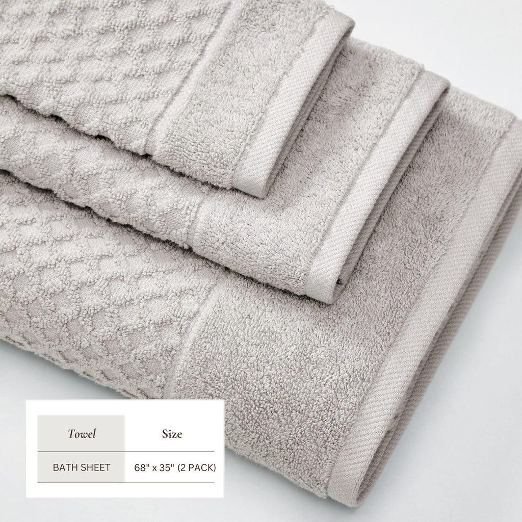 Grayson Cotton Diamond Waffle Weave Bath Towel Set
