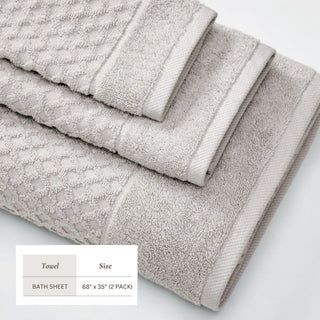 Grayson Cotton Diamond Waffle Weave Bath Towel Set