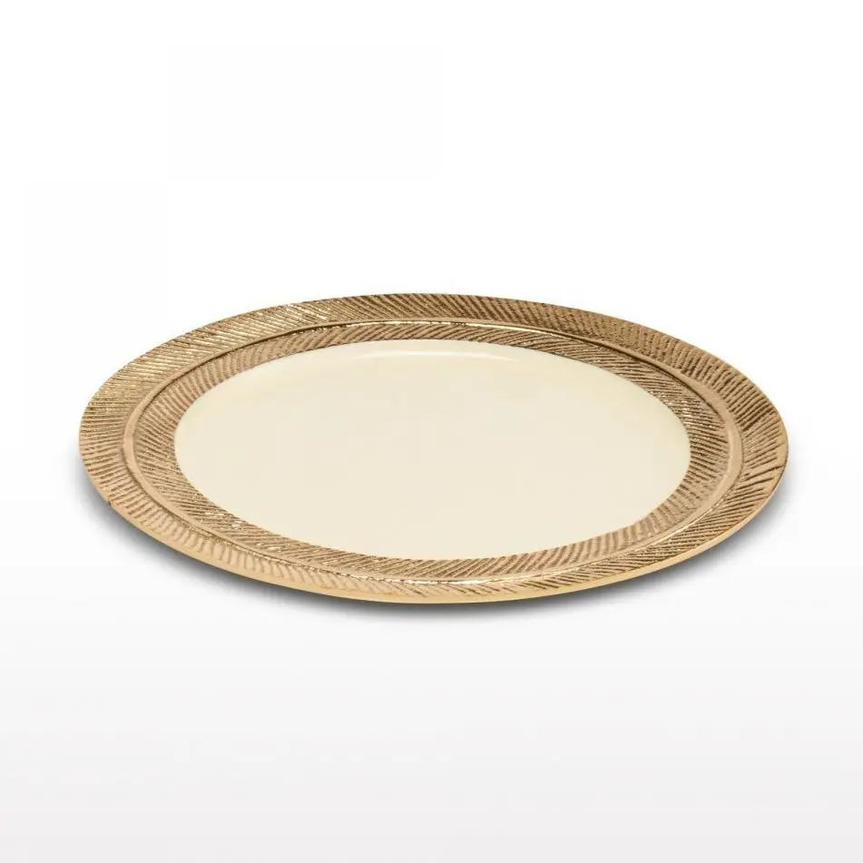 Feather Plates Gold/Oyster
