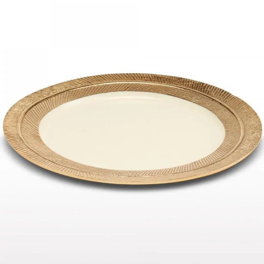 Feather Plates Gold/Oyster