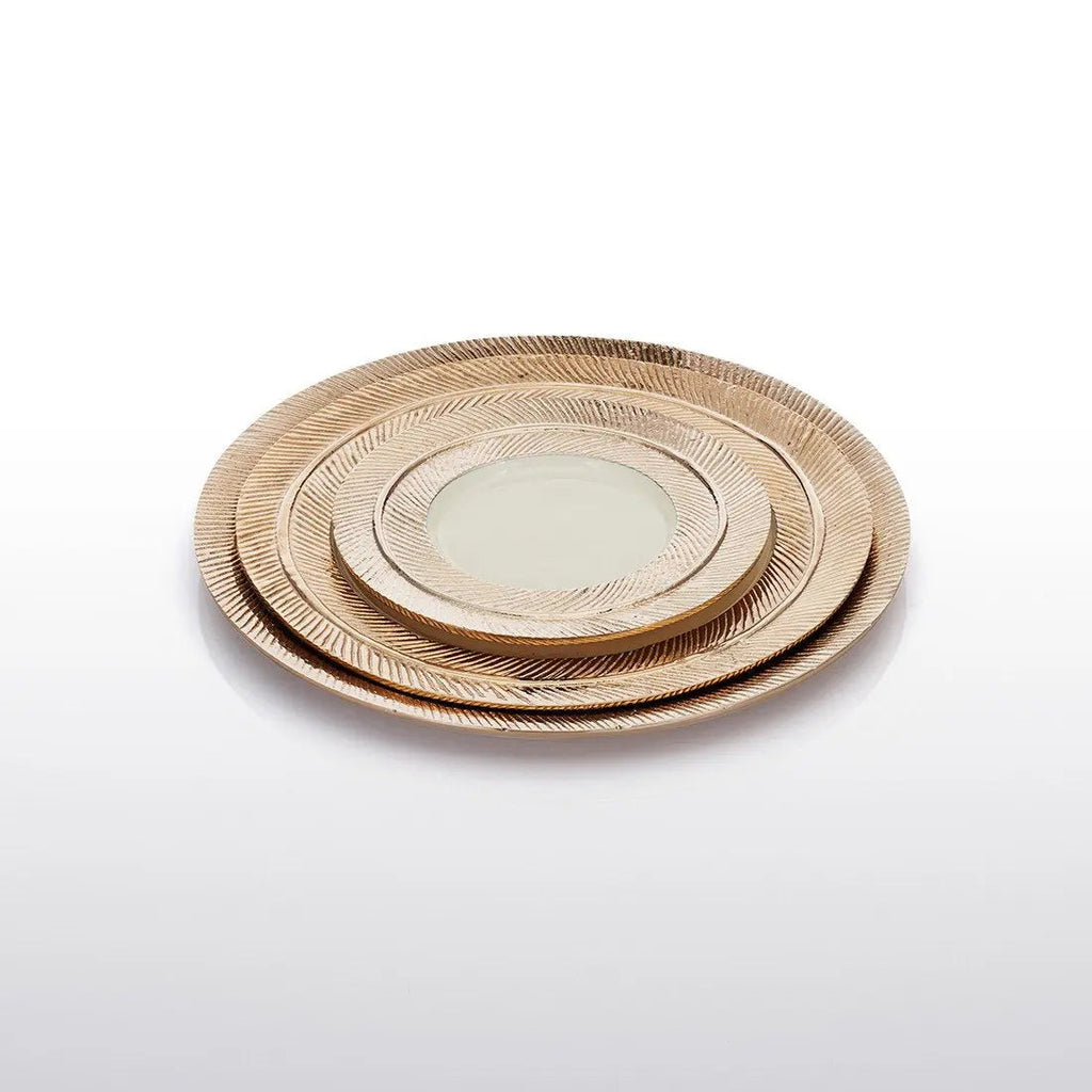 Feather Plates Gold/Oyster